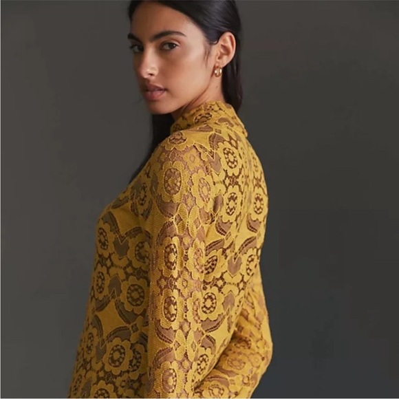 Anthropologie Maeve Lace Mock Neck Top size 1X - Picture 3 of 9